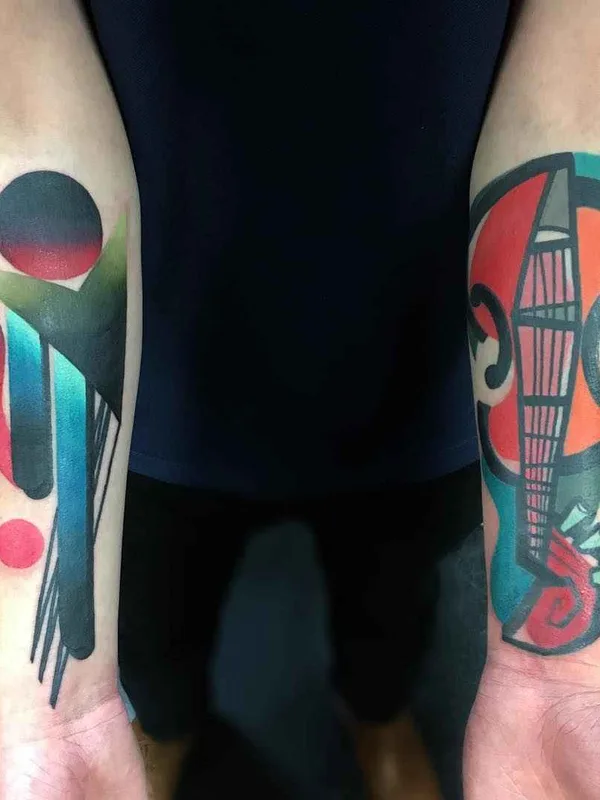 color abstract татуировка на forearm #16559 | Тату мастер Mike Boyd