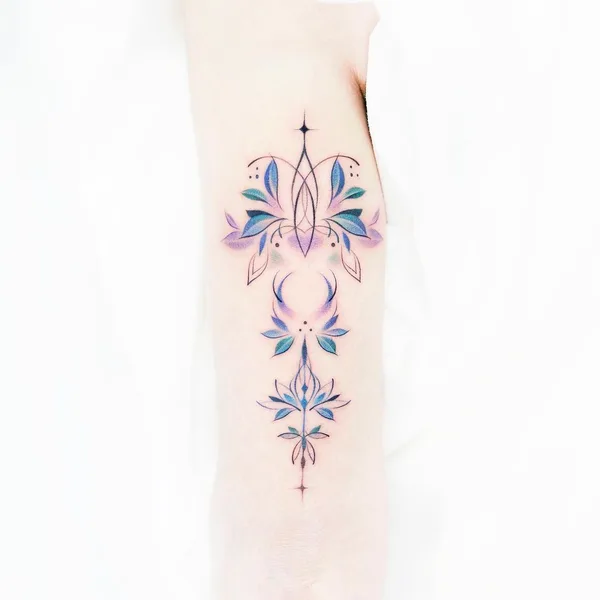 Botanical tattoo by Foret tattoo in Seoul