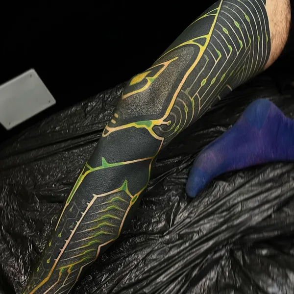 Biomechanical tattoo by Wruce Bayne in Treviso