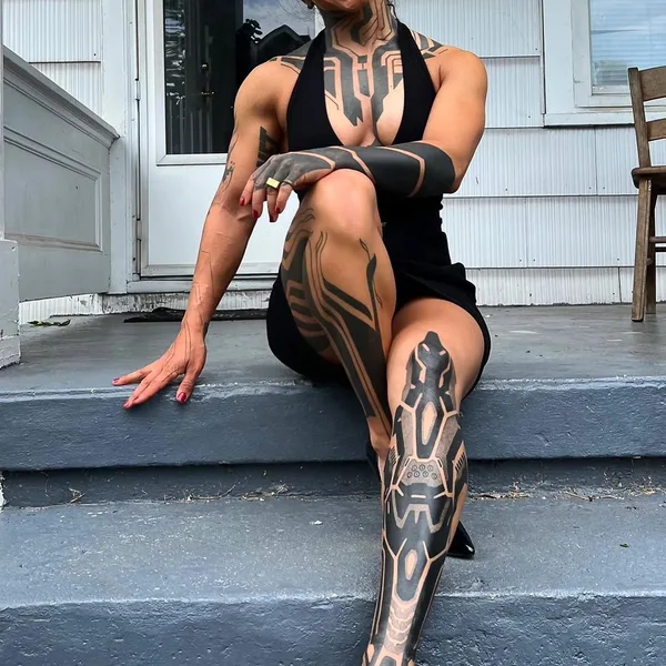 Biomechanical tattoo by Wruce Bayne in Treviso