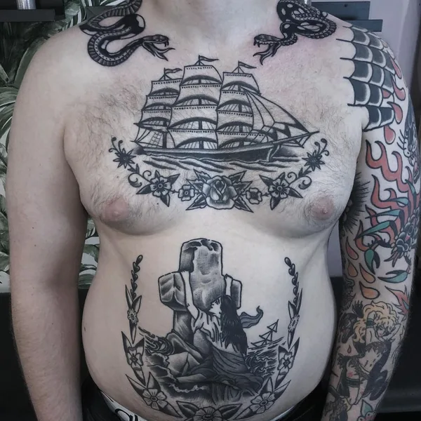 Old School tattoo by Maksim Trad in Moscow