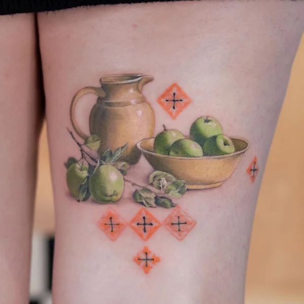 Illustrative tattoo by Noa Margalit in Tel Aviv - Jaffa