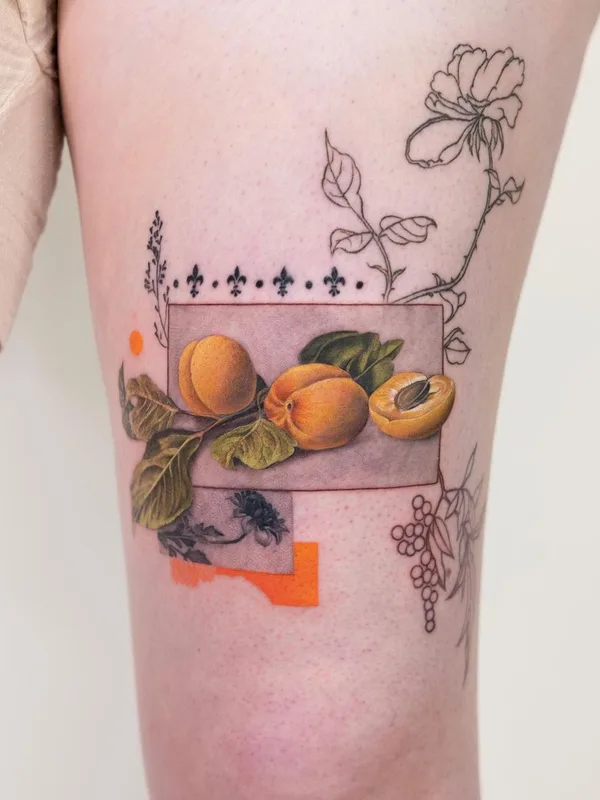 female color illustrative татуировка на leg #63553 | Тату мастер Noa Margalit