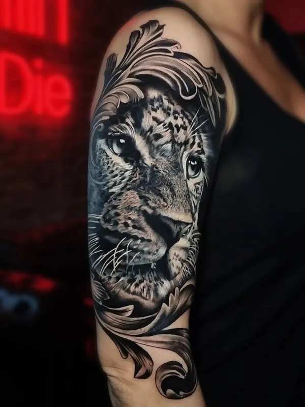 female black and grey realism Tatuaggio su full sleeve #63574 | Tatuatore Dean Gunther