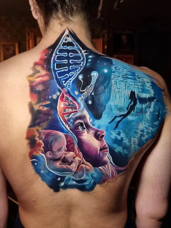 color realism Tatuaggio su upper back #63575 | Tatuatore Dean Gunther