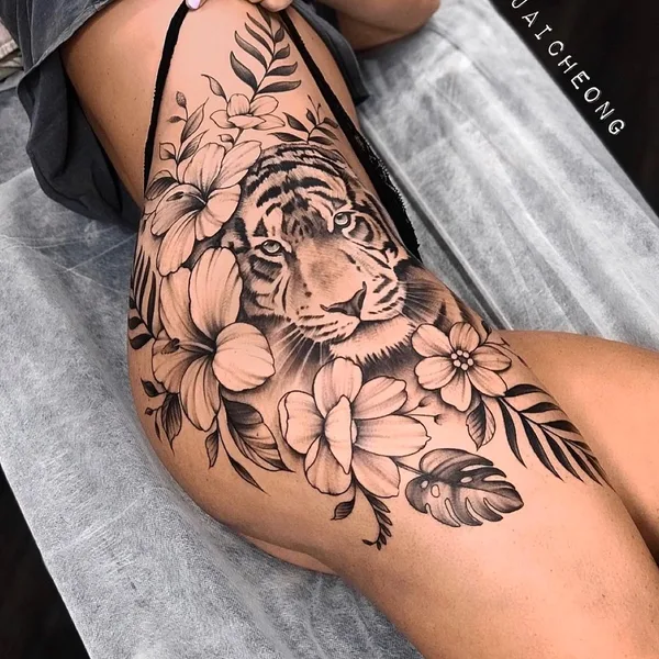 Graphic tattoo by Jai Cheong