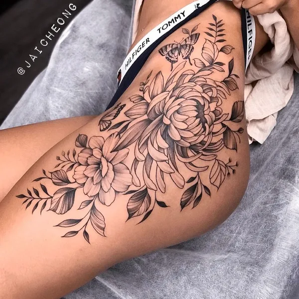 Graphic tattoo by Jai Cheong