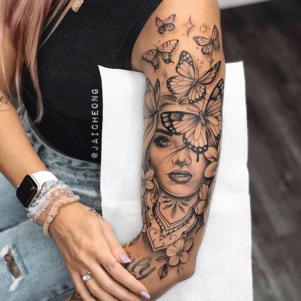 Graphic tattoo by Jai Cheong