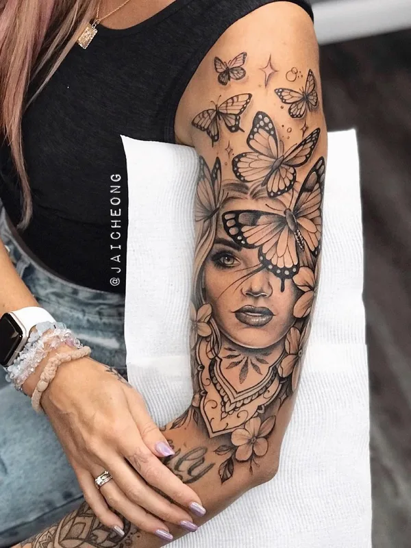 Graphic tattoo by Jai Cheong