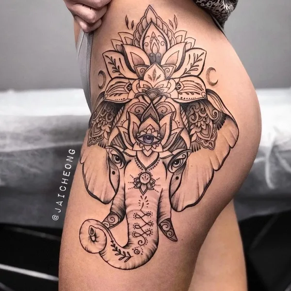 Graphic tattoo by Jai Cheong
