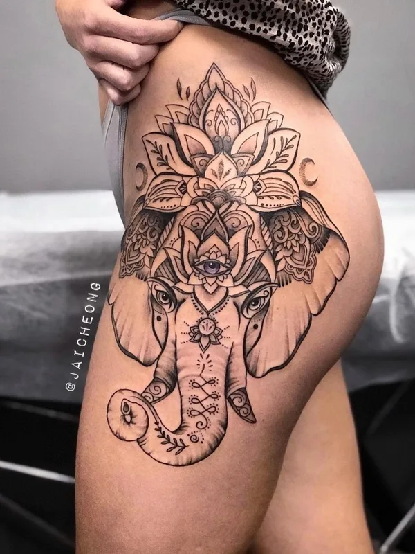 Graphic tattoo by Jai Cheong