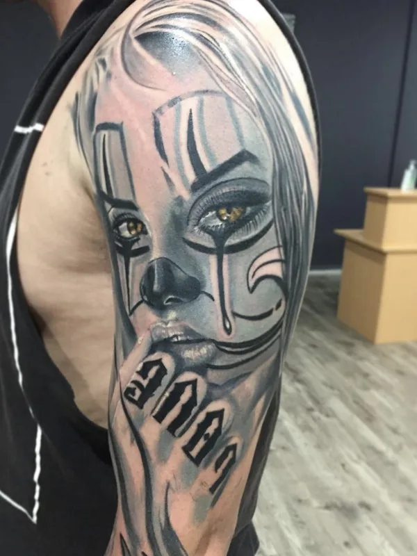 black and grey realism Tatuaggio su full sleeve #39127 | Tatuatore Bevan