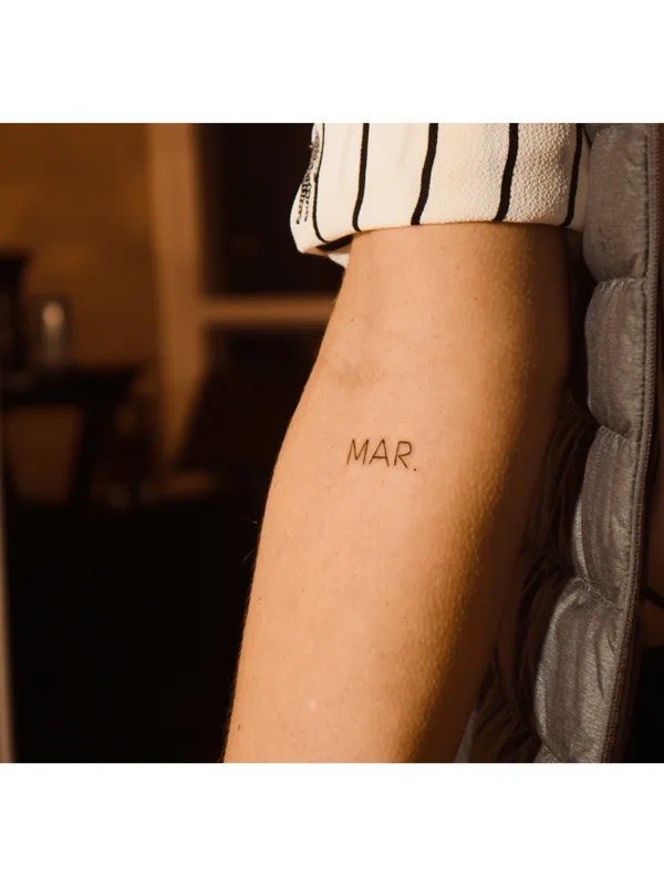 black lettering татуировка на forearm #67386 | Тату мастер Renato Lombardi