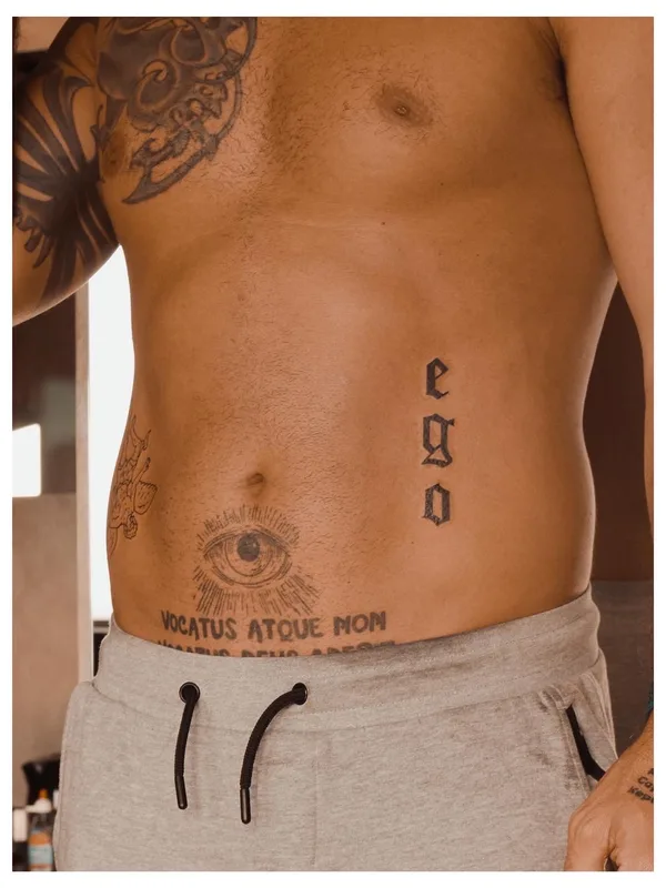 male black blackwork татуировка на stomach #67383 | Тату мастер Renato Lombardi
