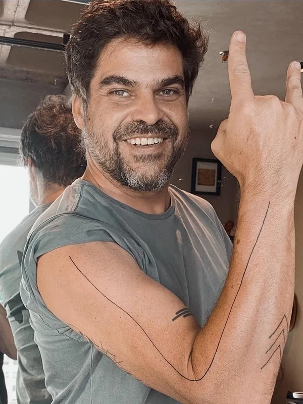 male black linework татуировка на forearm #67384 | Тату мастер Renato Lombardi