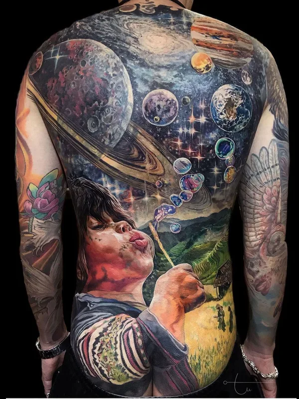 color realism татуировка на full back #36012 | Тату мастер Tu Den