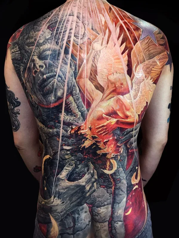 color realism татуировка на full back #36009 | Тату мастер Tu Den