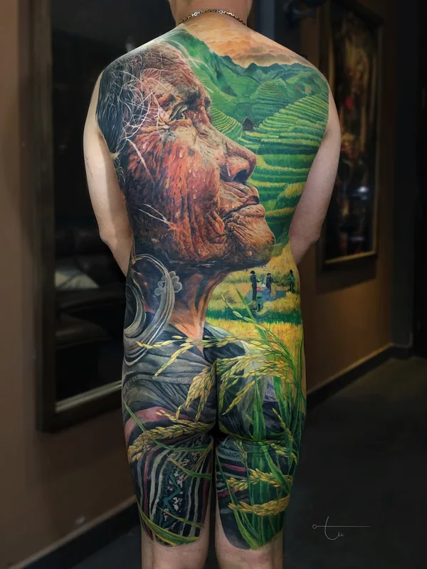 color realism татуировка на full back #36013 | Тату мастер Tu Den