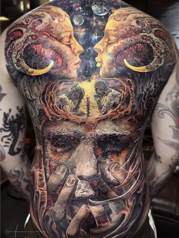 color realism татуировка на full back #36018 | Тату мастер Tu Den
