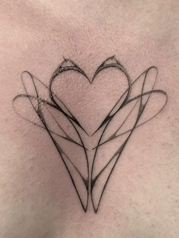 black linework татуировка на chest #68784 | Тату мастер Антон Тактаев