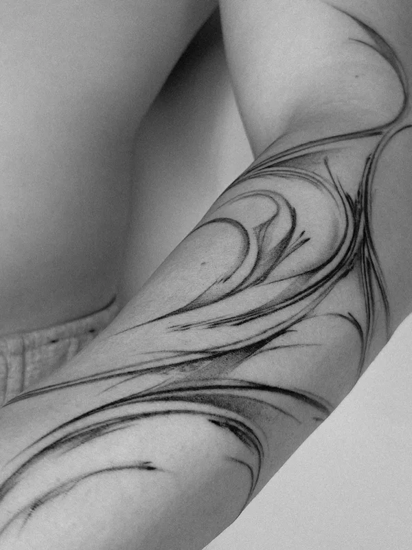 black and grey abstract татуировка на forearm #68791 | Тату мастер Антон Тактаев