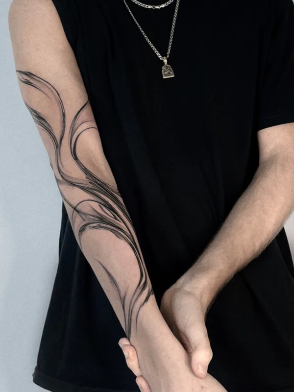 black and grey abstract татуировка на forearm #68789 | Тату мастер Антон Тактаев