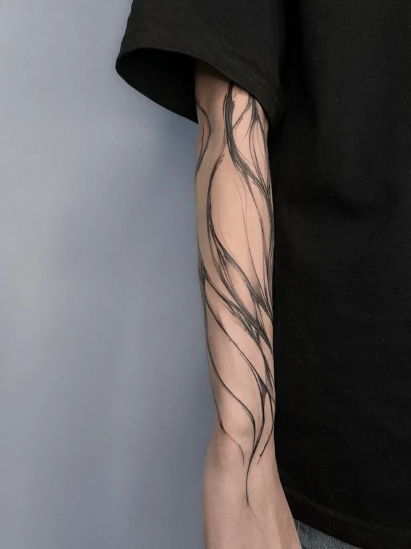 black linework татуировка на forearm #68786 | Тату мастер Антон Тактаев