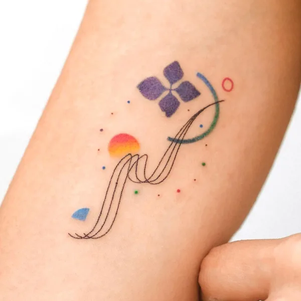 Geometric tattoo by Basil in Seoul