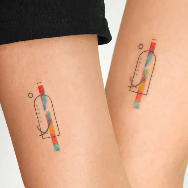 Geometric tattoo by Basil in Seoul