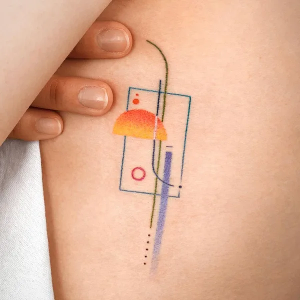 Geometric tattoo by Basil in Seoul
