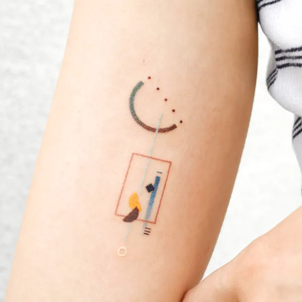 Geometric tattoo by Basil in Seoul