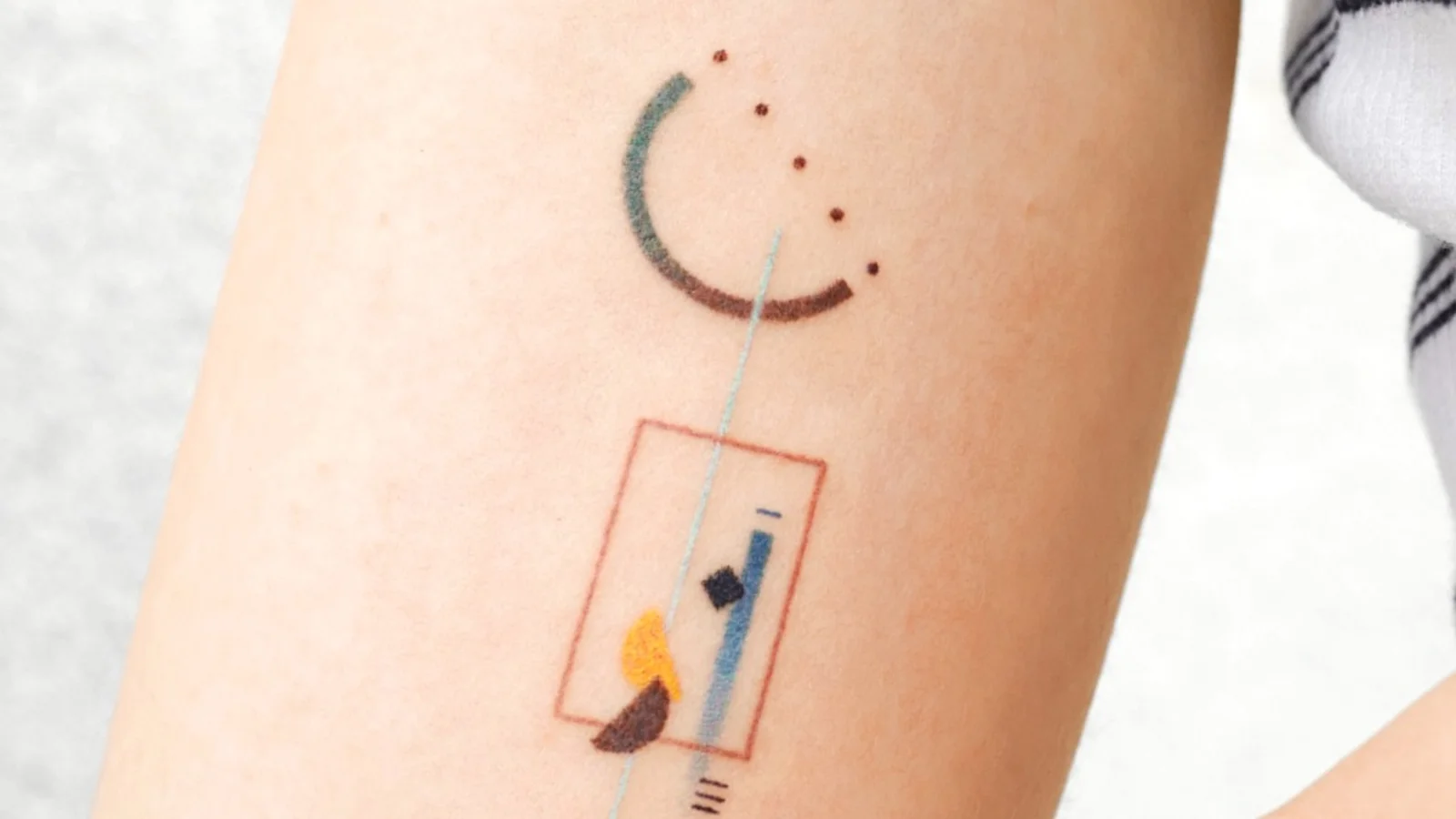 Abstract hand poke tattoos from Korean artist Basil