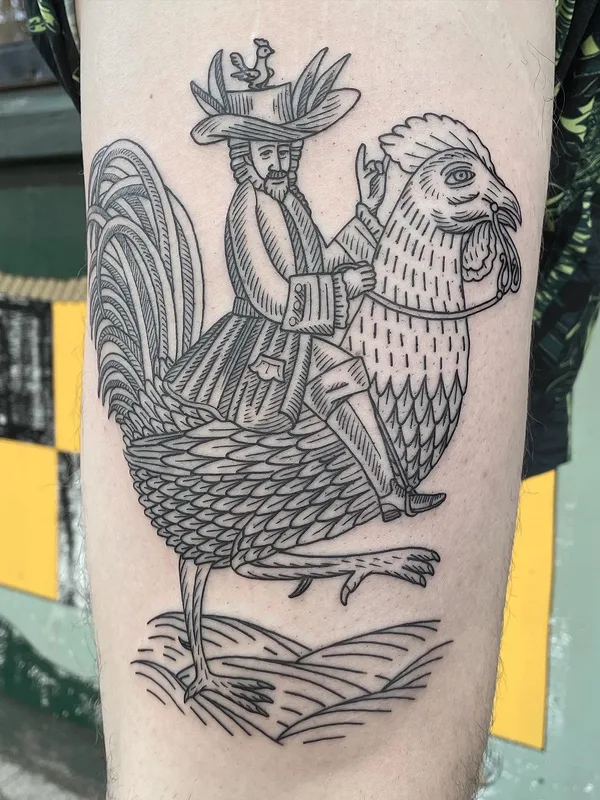 black engraving Tatuaggio su calf #55747 | Tatuatore Alisa Bugashova