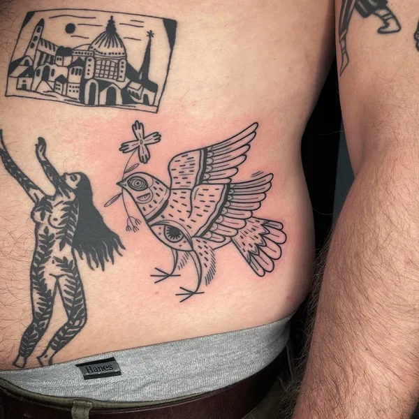 engraving tattoo by Alisa Bugashova in Williamsburg