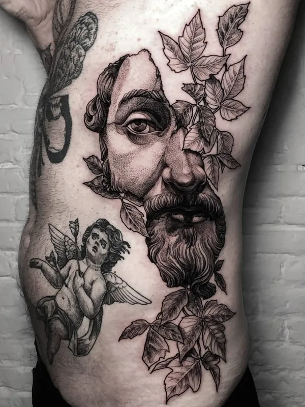 male black and grey black and grey tatouage sur side #41569 | Artiste tatoueur doskaladas