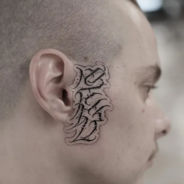 Lettering tattoo by Niorkz in Valencia