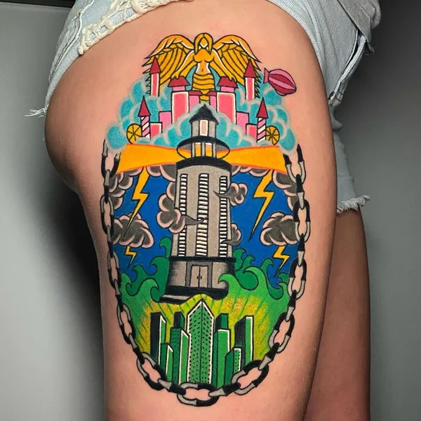 Illustrative tattoo by Cervena Fox in Las Vegas