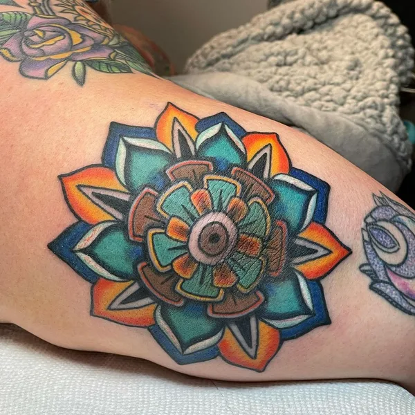Illustrative tattoo by Cory Wasmund in Columbus
