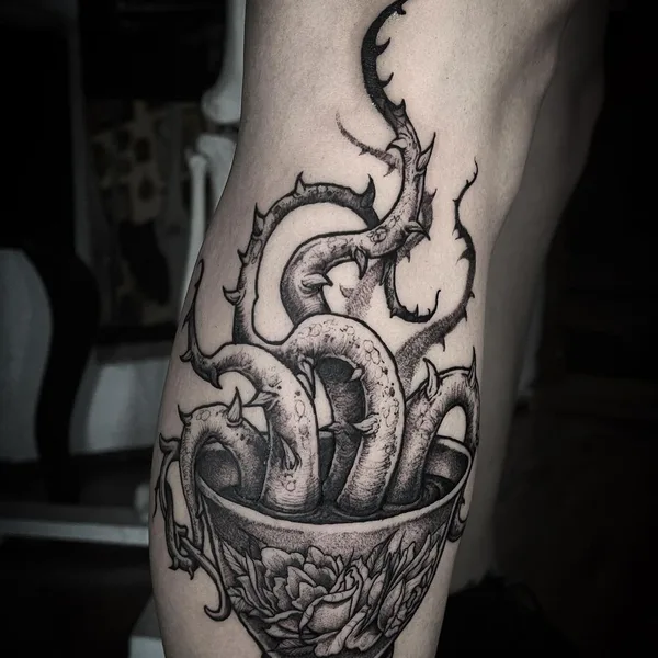 engraving tattoo by Trockz in México