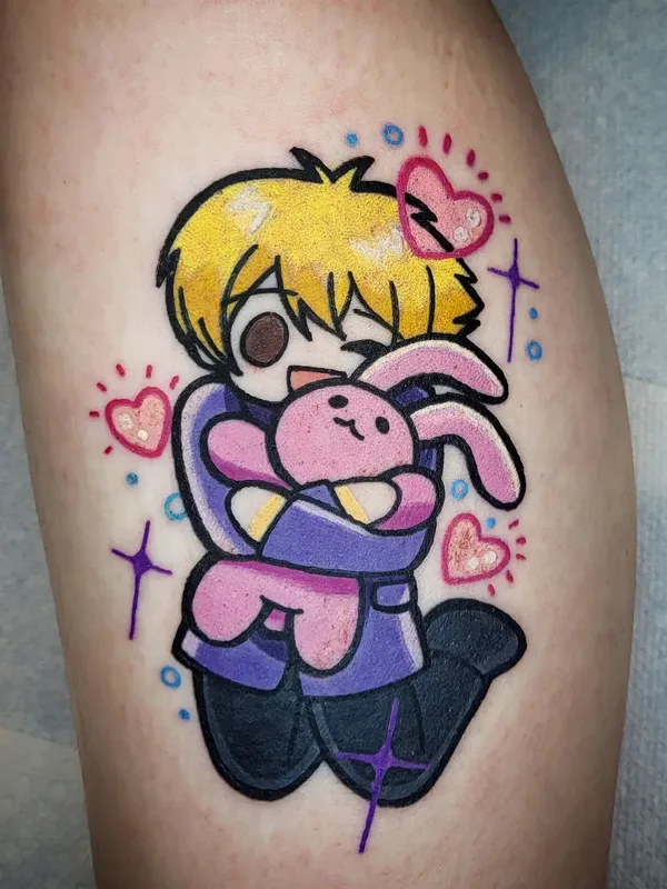 color anime tatuaje en calf #57846 | Tatuador Maddy