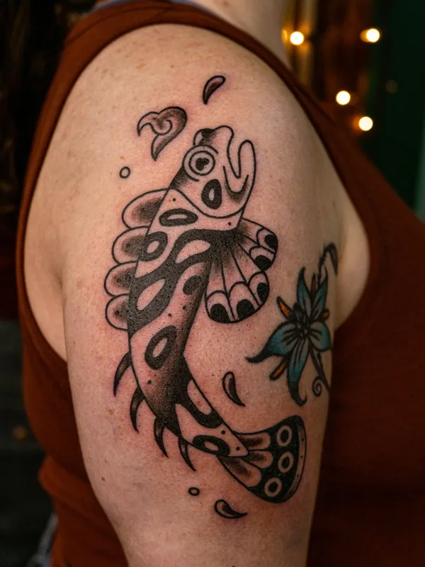 female black old school Tatuaggio su shoulder #73189 | Tatuatore Toni PNW