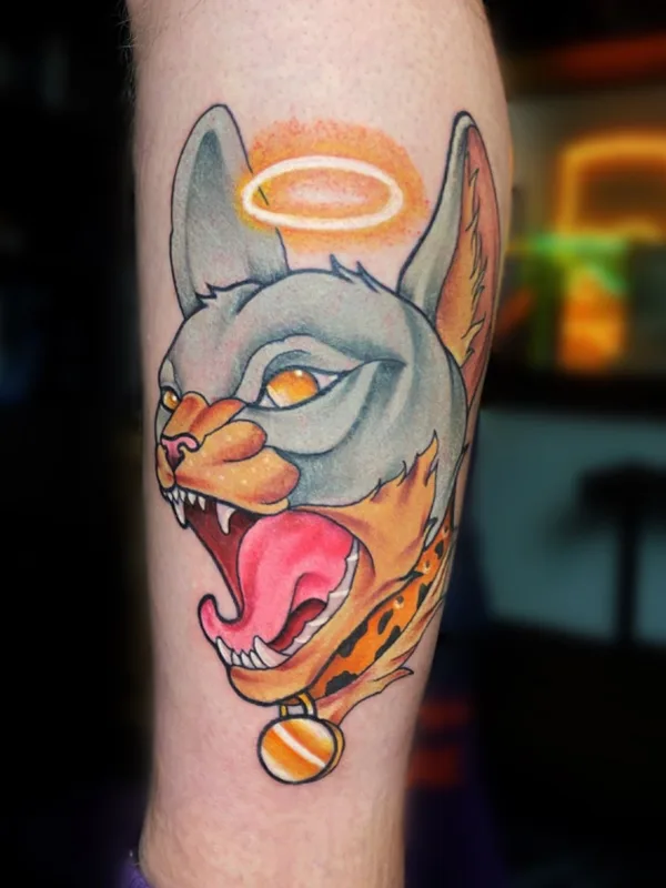 color illustrative tattoo on calf #42604 | Tattoo Artist Захаров Сергей