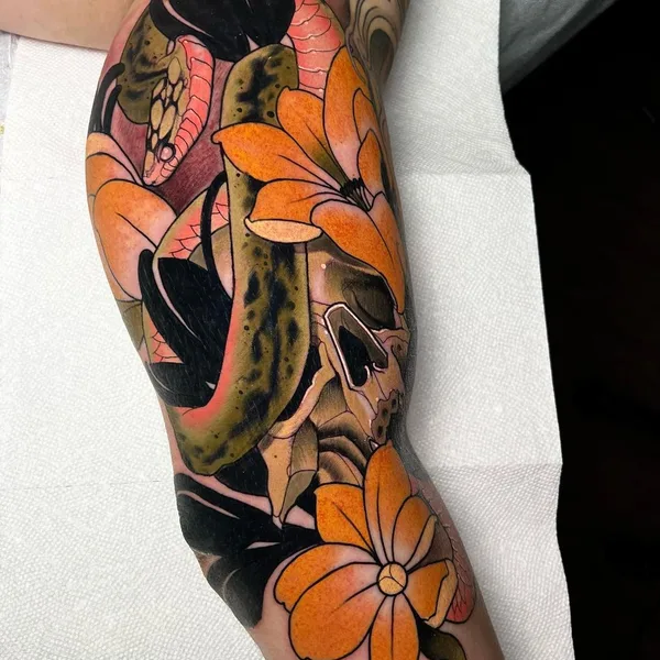 Neo Traditional tattoo by Jon Coimbra in Concord