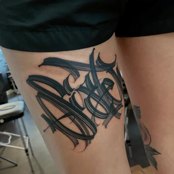 Calligraphy tattoo by Dustin | DESUR in Hamburg