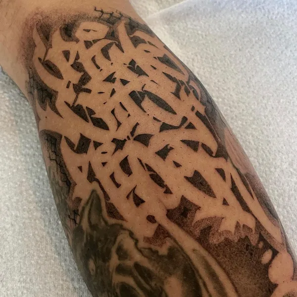 Calligraphy tattoo by Dustin | DESUR in Hamburg