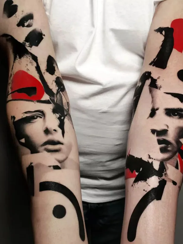 color abstract татуировка на full sleeve #59386 | Тату мастер Stefano Galati