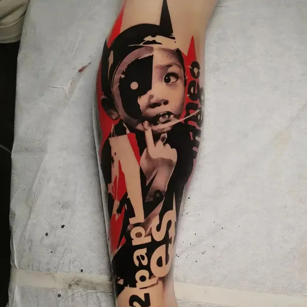 Трэш Полька tattoo by Stefano Galati in Voghera
