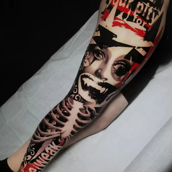 Трэш Полька tattoo by Stefano Galati in Voghera