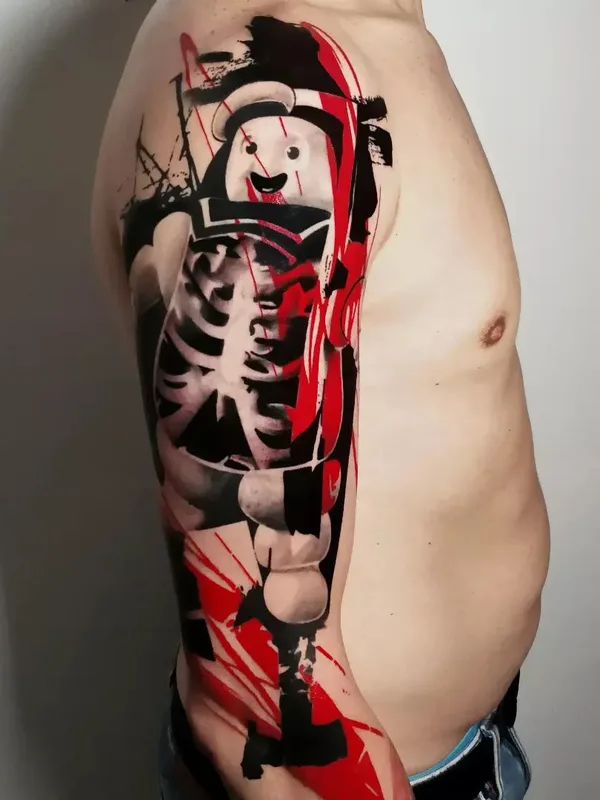 male color illustrative татуировка на full sleeve #59379 | Тату мастер Stefano Galati