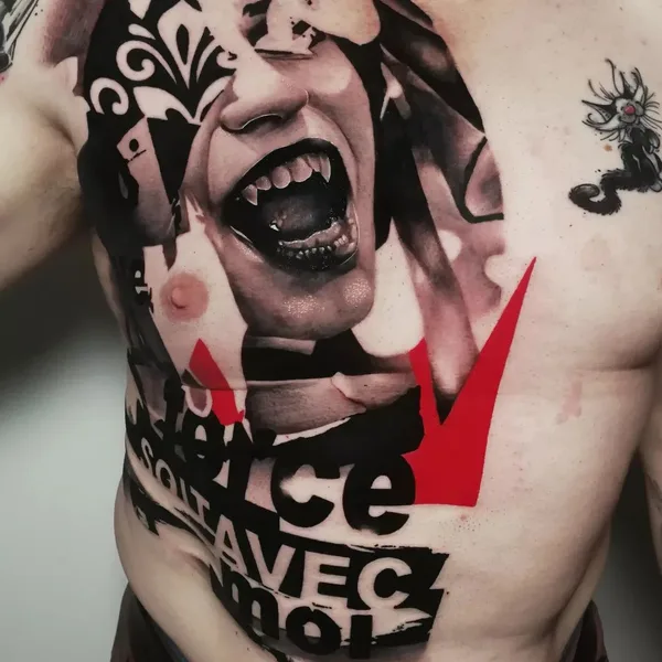 Трэш Полька tattoo by Stefano Galati in Voghera